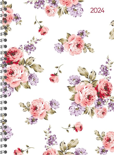 Ringbuch Roses 2024 - Taschen-Kalender A5 (15x21 cm) - Schüler-Kalender - Weekly - Ringbindung - 128 Seiten - Alpha Edition