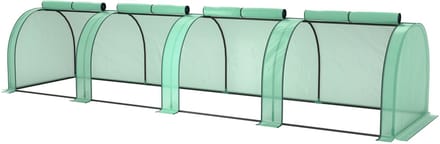 Killogood Mini tuinkas tomatenkas 4 x 1 x 0.80 m staal PE anti-UV 4 ritssluiting oprolbare deuren groen