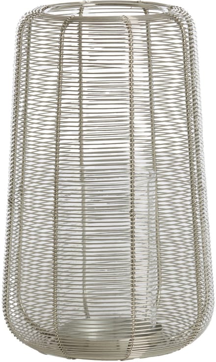 Light & Living windlicht ADETA zilverglans met glas – Ø19,5x30 cm