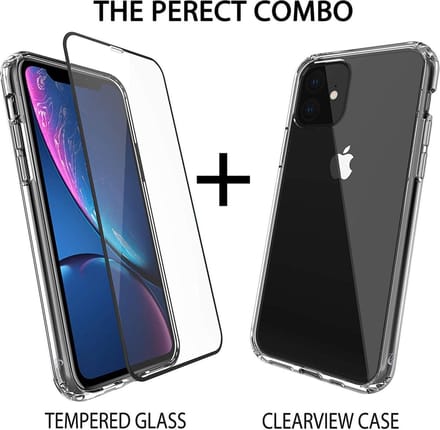 Backcover Geschikt voor: iPhone 11 Pro Anti-Shock TPU Siliconen Case + 1 Full Tempered Glass Screenprotector