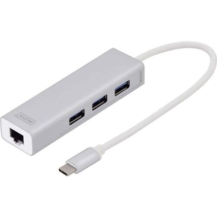 Digitus DA-70255 laptop dock & poortreplicator USB 3.2 Gen 1 (3.1 Gen 1) Type-C Grijs, Wit