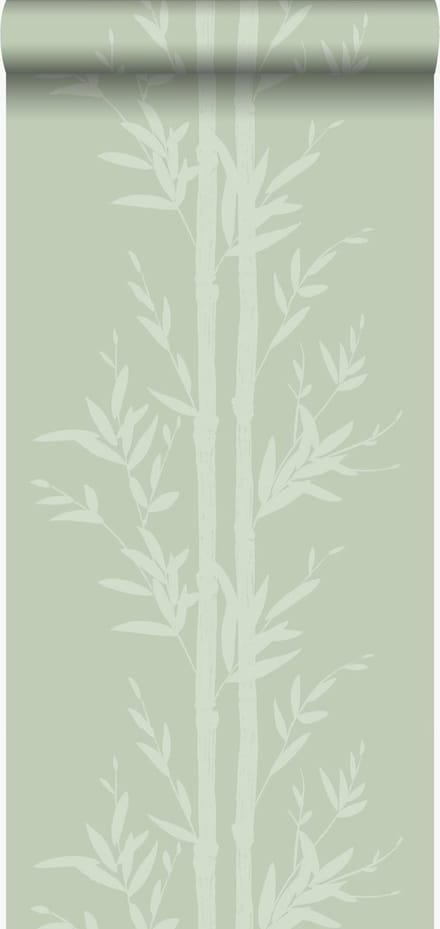 Origin Wallcoverings behang bamboe olijfgroen - 53 cm x 10.05 m - 345752