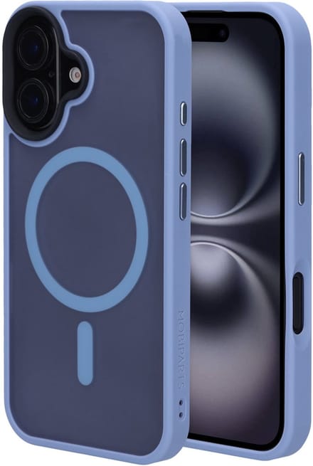 Mobiparts hoesje geschikt voor Apple iPhone 16 - Hardcover - MagSafe - Blauw