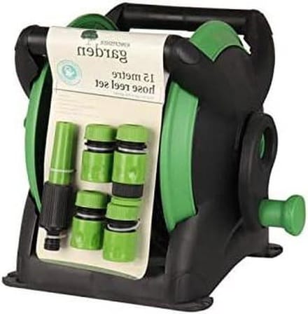 Slanghaspel Set - Tuinslang Opberger - Tuin Water Geven - Compact En Compleet - 15 Meter - Grijs