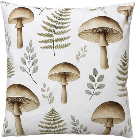 Clayre & Eef Sierkussen 45x45 cm Beige Polyester Paddenstoelen