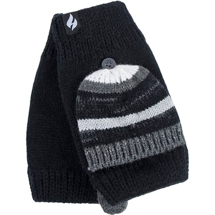 Heat Holders - Thermisch gebreide convertorhandschoen voor dames - Zwart