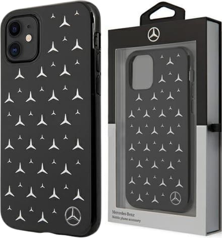 Mercedes Silver Stars Pattern Case for iPhone 11 / Xr - Black