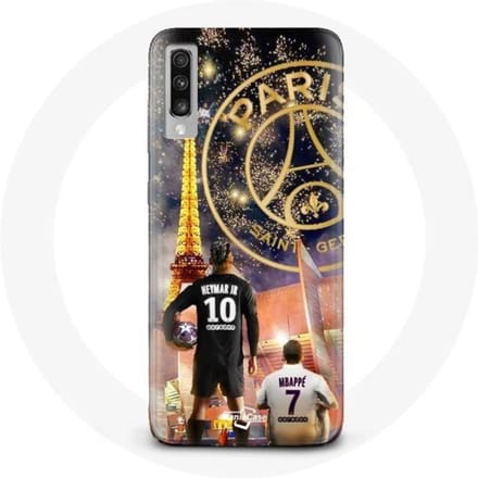 Coque pour Samsung Galaxy A50 PSG Neymar et Mbappé Joyeux noël