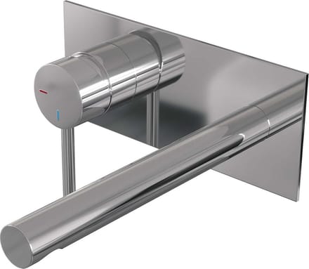 Brauer Chrome Edition inbouw wastafelmengkraan met rechte uitloop en afdekplaat model A2 chroom