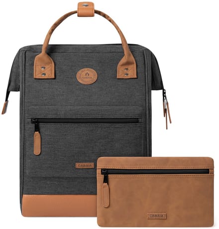 CABAIA - Rugzak Adventurer Medium 18L London, Computercompartiment 13", Levenslange garantie, Brede opening - Grijs