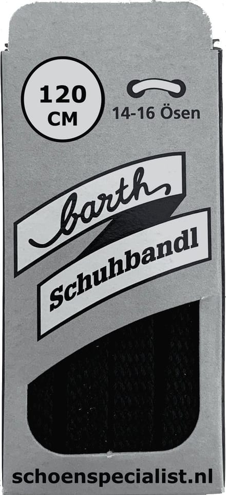 Veters - Zwart - Platte - 120 CM  (Barth)