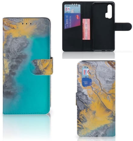 Honor 20 Pro Bookcase Marble Blue Gold