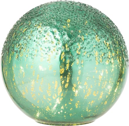 J-Line decoratie Bal Gekraakt - glas - groen - small - LED