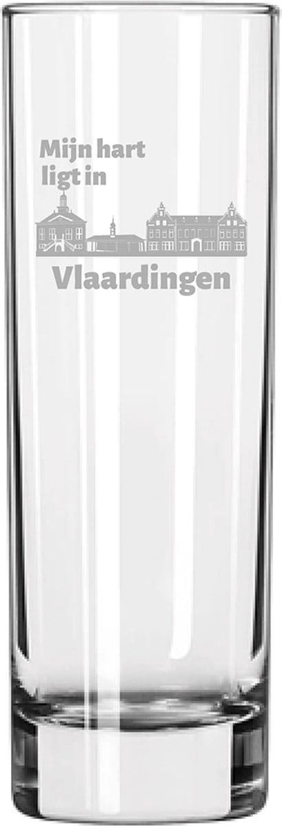 Gegraveerde longdrinkglas 22cl Vlaardingen