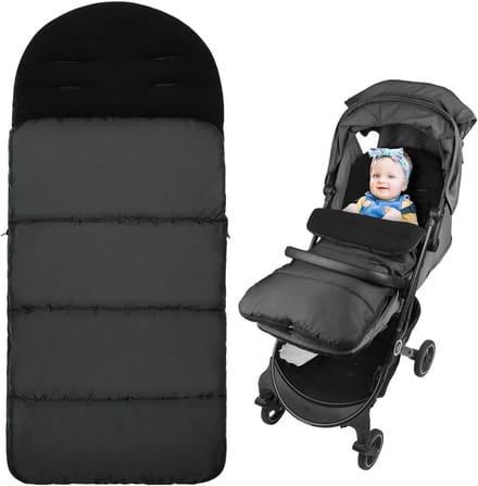 Voetenzak Kinderwagen - Thermo Zak - Warm Blijven - Waterdicht Winddicht - Universeel - Zwart