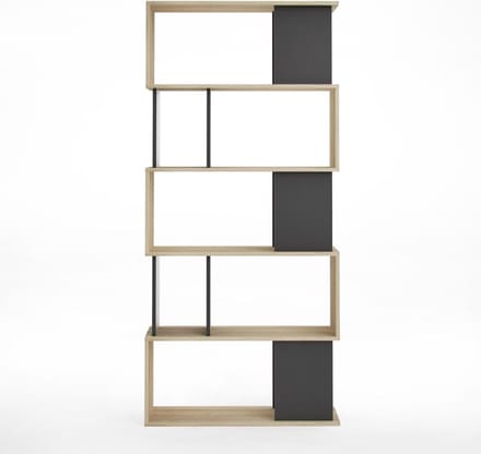 Magda ruimtedeler 7 ruimtes eiken structuur en zwart.