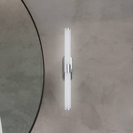 Briloner LED wandlamp Runt, chroom, 4.000 K, IP44, lengte 40 cm