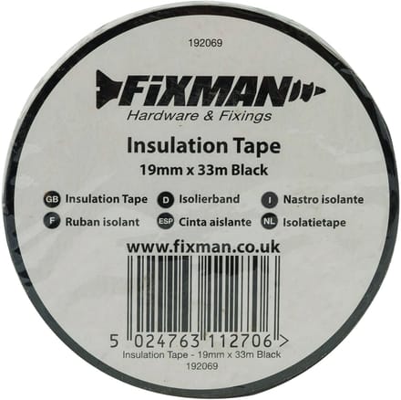 Fixman 192069 Isolatietape - 19mm x 33m - zwart