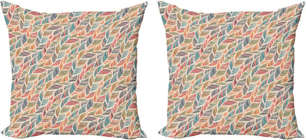 ABAKUHAUS Boho decoratieve kussenhoes, 2-pack, abstracte verengolf, 45x45 cm, meerkleurig