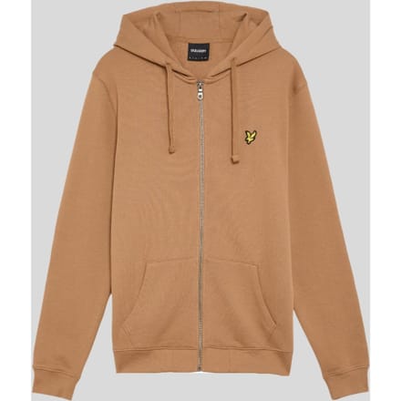 Lyle & Scott Loopback Katoenen Volledige Rits Hoodie - Bruin