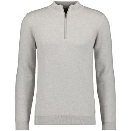 Ragman Trui Zip Collar Cotton Cashmere Fine Texture Licht Grijs / male