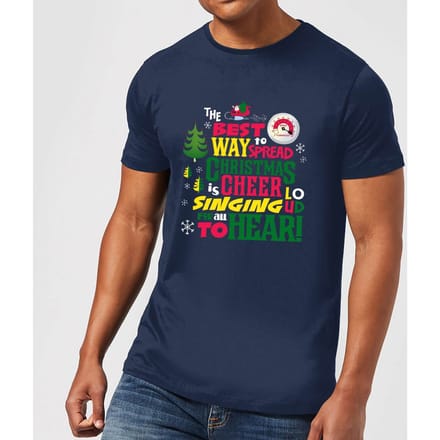 Elf Christmas Cheer Men's Christmas T-Shirt - Navy - S