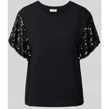 T-shirt met geribde ronde hals, model 'WINGS'