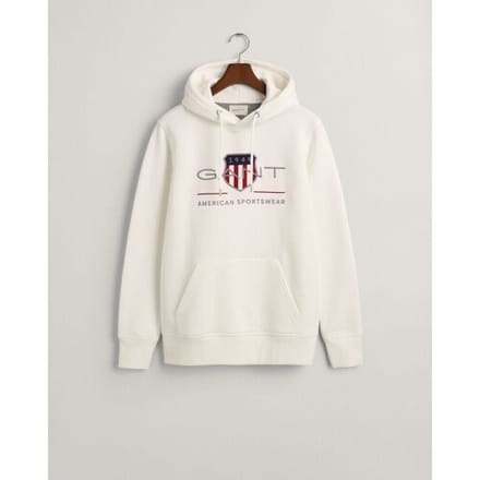 Gant Trui Archive Shield Embroidery Hoodie Eggshell / male