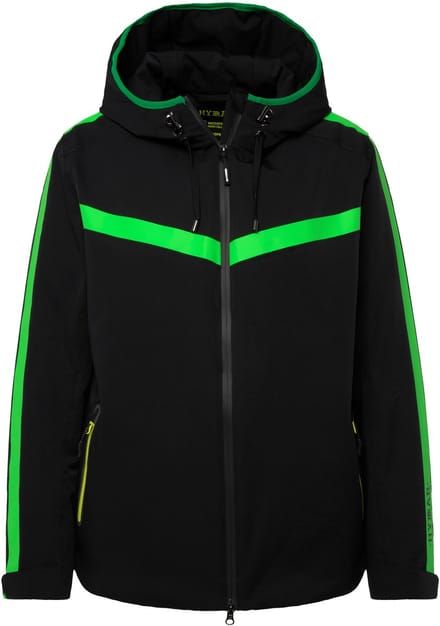 Ulla Popken - Dames - Ski-jas stretch waterdicht tweerichtingsrits klittenband - Zwart - Maat 54+