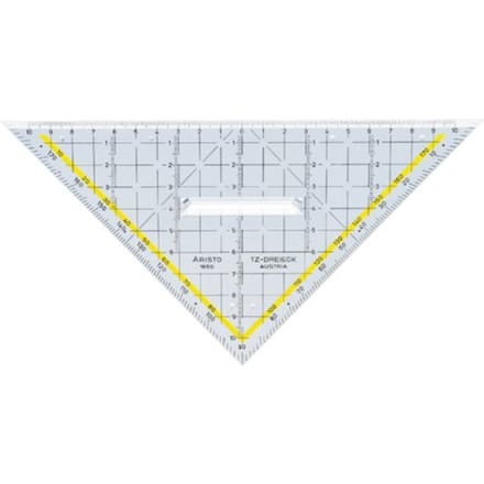 Geodriehoek Aristo 1650/2 225mm met greep transparant