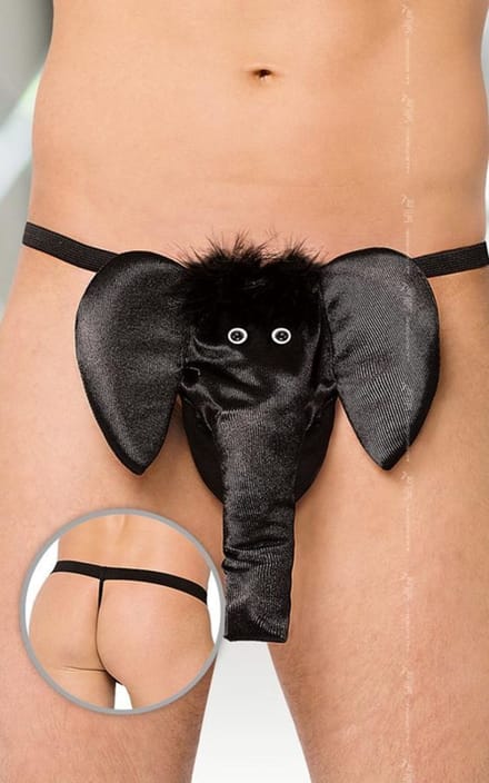 Softline Collection - Grappig olifanten string voor heren zwart S t/m L