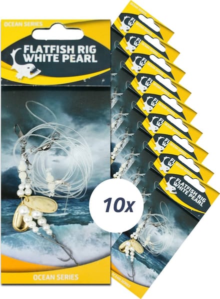Eurocatch Flatfish White Pearl Rig 2-Hooks Size 2 10x