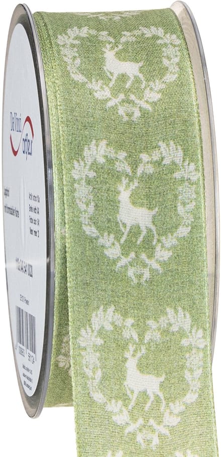 Decoratielint groen hert 40mm 20m