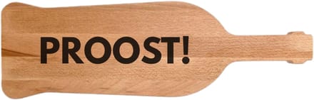 PROOST! - Borrelplank Wijnfles 47x15 cm Beukenhout – Kado – Cadeau Vriendin – Gravering Hout