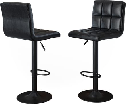 Vicco Barkrukken set van 2 Sena, Zwart, 42 x 94 cm