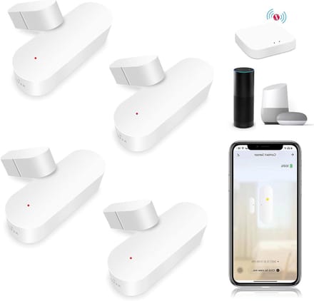 Deurraamsensor Set - Alarmsensoren Kozijn - Huis Beveiligen - Real-time Meldingen - 4 Stuks - Wit