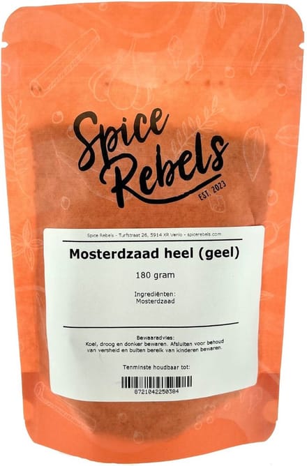 Spice Rebels - Mosterdzaad heel (geel ) - zak 180 gram - gele mosterdzaden