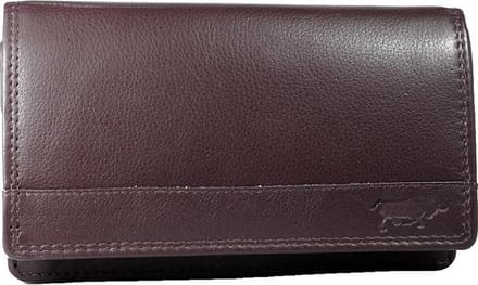 Leren Damesportemonnee Bordeauxrood RFID - Lederen Dames Portemonnee - Harmonica Model