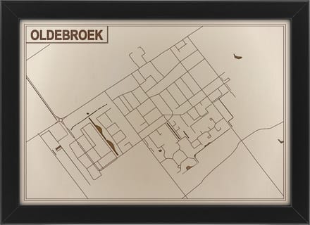 Houten stadskaart van Oldebroek