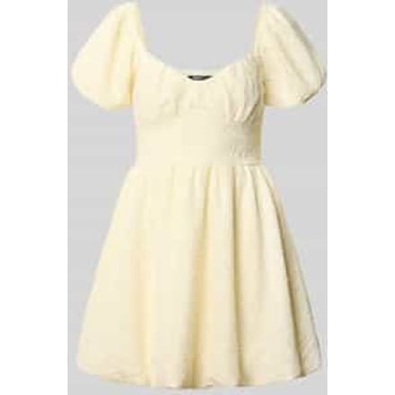 mini-jurk met bloemige stitching met gaatjes