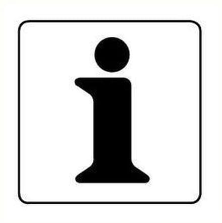 Informatie sticker, wit zwart 400 x 400 mm