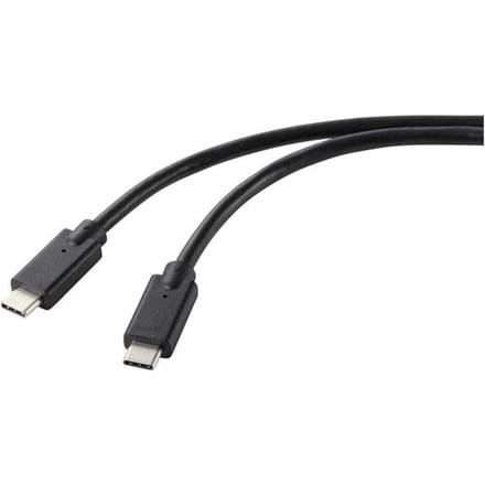 Renkforce RF-5251922 USB-laadkabel USB 2.0 USB-C stekker, USB-C stekker 2.00 m Zwart TPE-mantel