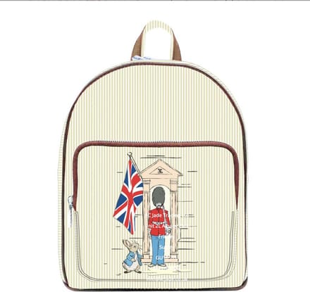 Daypack - Rugtas - Peter Rabbit - Pieter Konijn - Victorian - Union Jack - Creme achtergrond