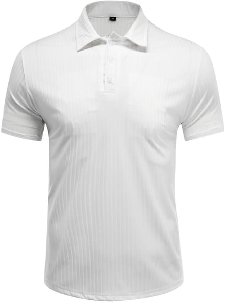 ALLTHEMEN Heren Polo Slank Model - Halfknopen Strepen - XL