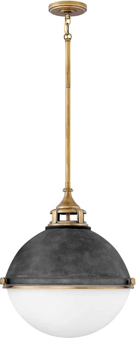 Hinkley LED Hanglamp Fletcher | 3X E27 Max 60W | Dimbaar | Aged Zinc & Heritage Brass