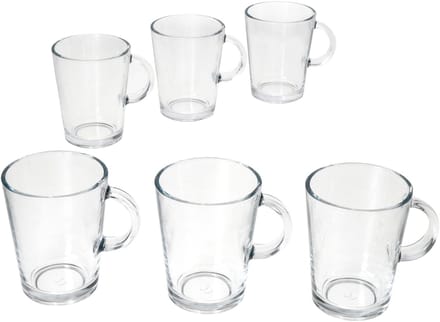 Set van 6 COREDO heldere drinkglazen met handvat - 677348