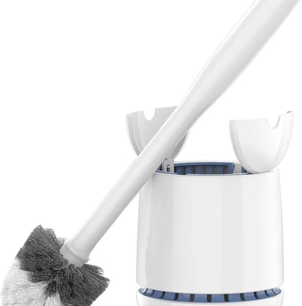 Famanu – Toiletborstel en houder met sneldrogende container en stevige handgreep, wit