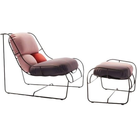 Poltronova Plasma fauteuil met poef