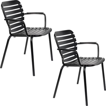 Zuiver Vondel Tuinstoel Armleuning Zwart - Set van 2