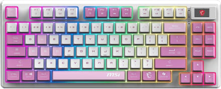 MSI FORGE GK600 TKL W VIOLET US - Gaming Keyboard - Mechanical Linear Switches - RGB LED
